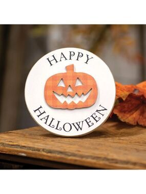 HALLOWEEN CLEARANCE!!!! ($5) Happy Halloween Jack Circle Easel Sign